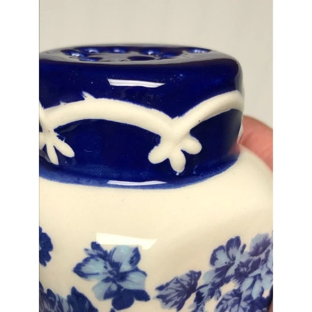 Pioneer Woman Frontier Rose Salt And Pepper Set Shakers Blue Red White New